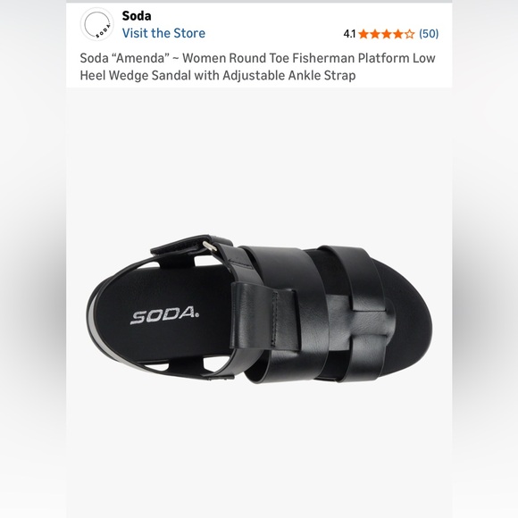 Soda Black Strappy Platform Sandals - Picture 10 of 10